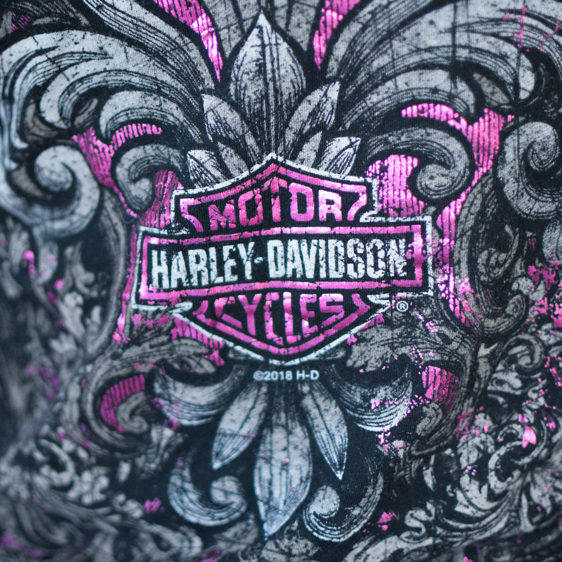 Harley Davidson Femme V-Neck Long Sleeve Top