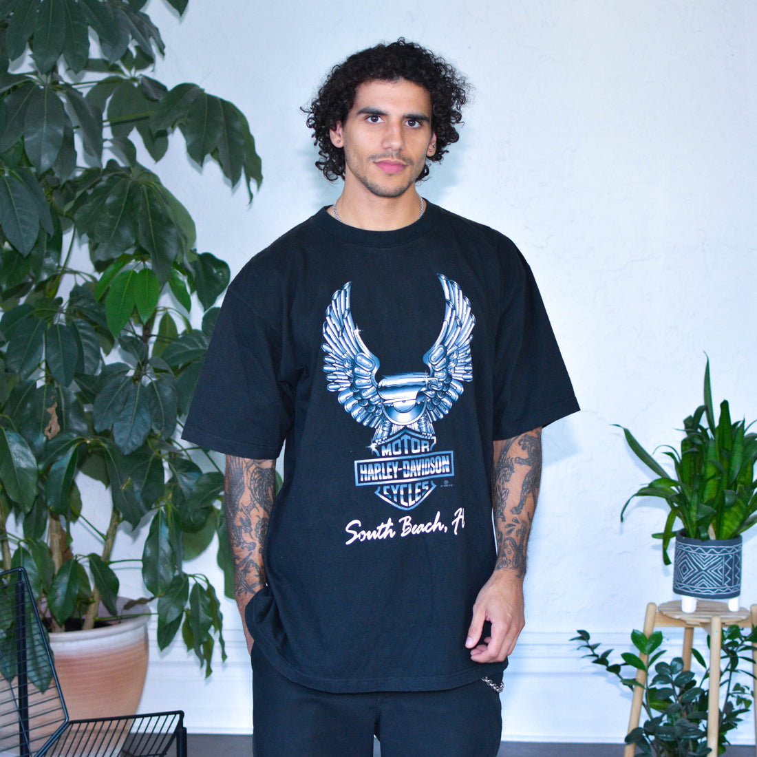 Vintage 1996 Harley Davidson South Beach Graphic T-Shirt