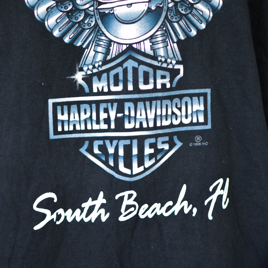 Vintage 1996 Harley Davidson South Beach Graphic T-Shirt