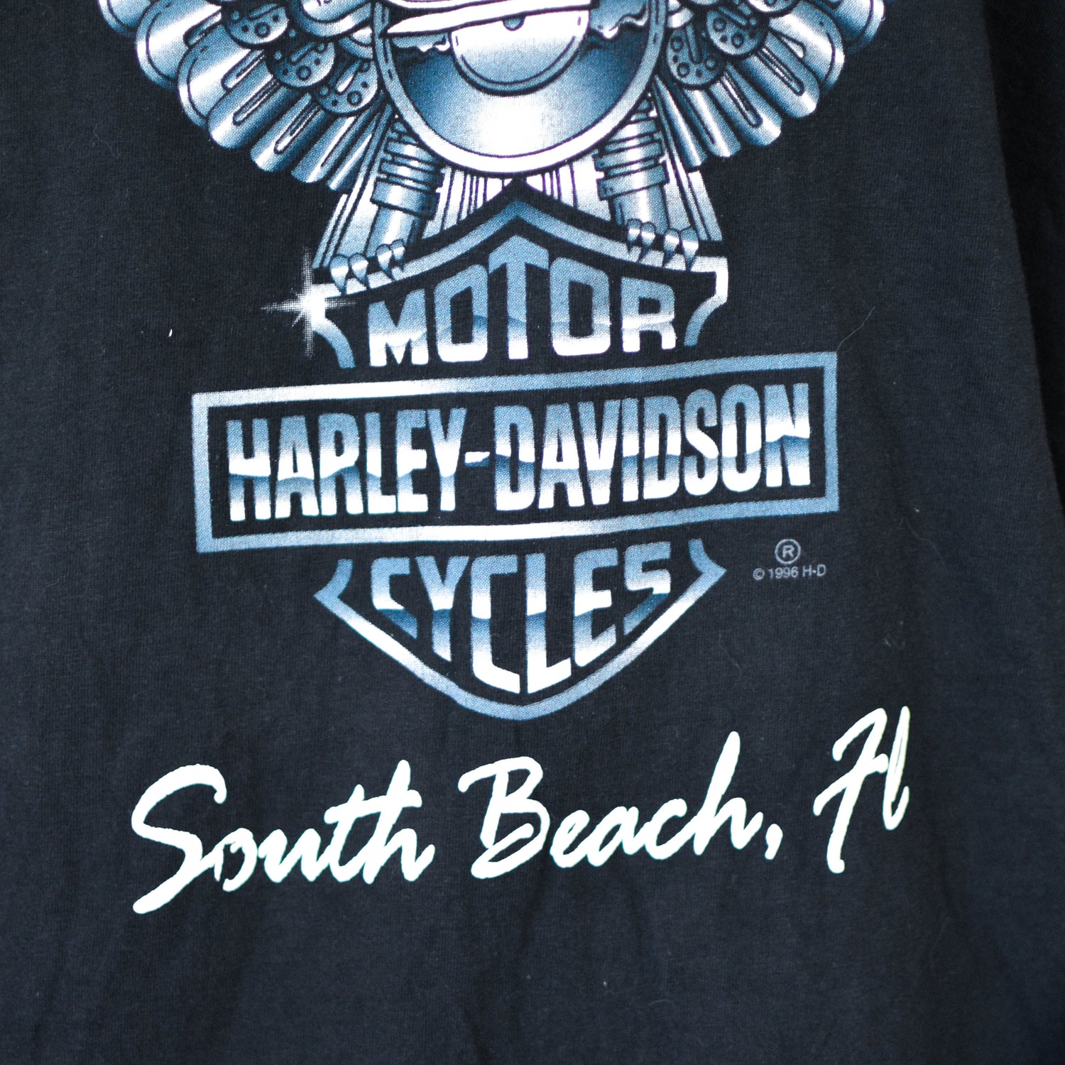 Vintage 1996 Harley Davidson South Beach Graphic T-Shirt