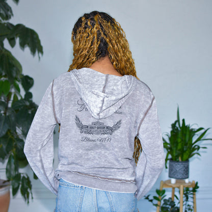 Vintage Y2K Harley Davidson Twin Cities Femme Bedazzled Hoodie