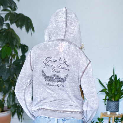 Vintage Y2K Harley Davidson Twin Cities Femme Bedazzled Hoodie
