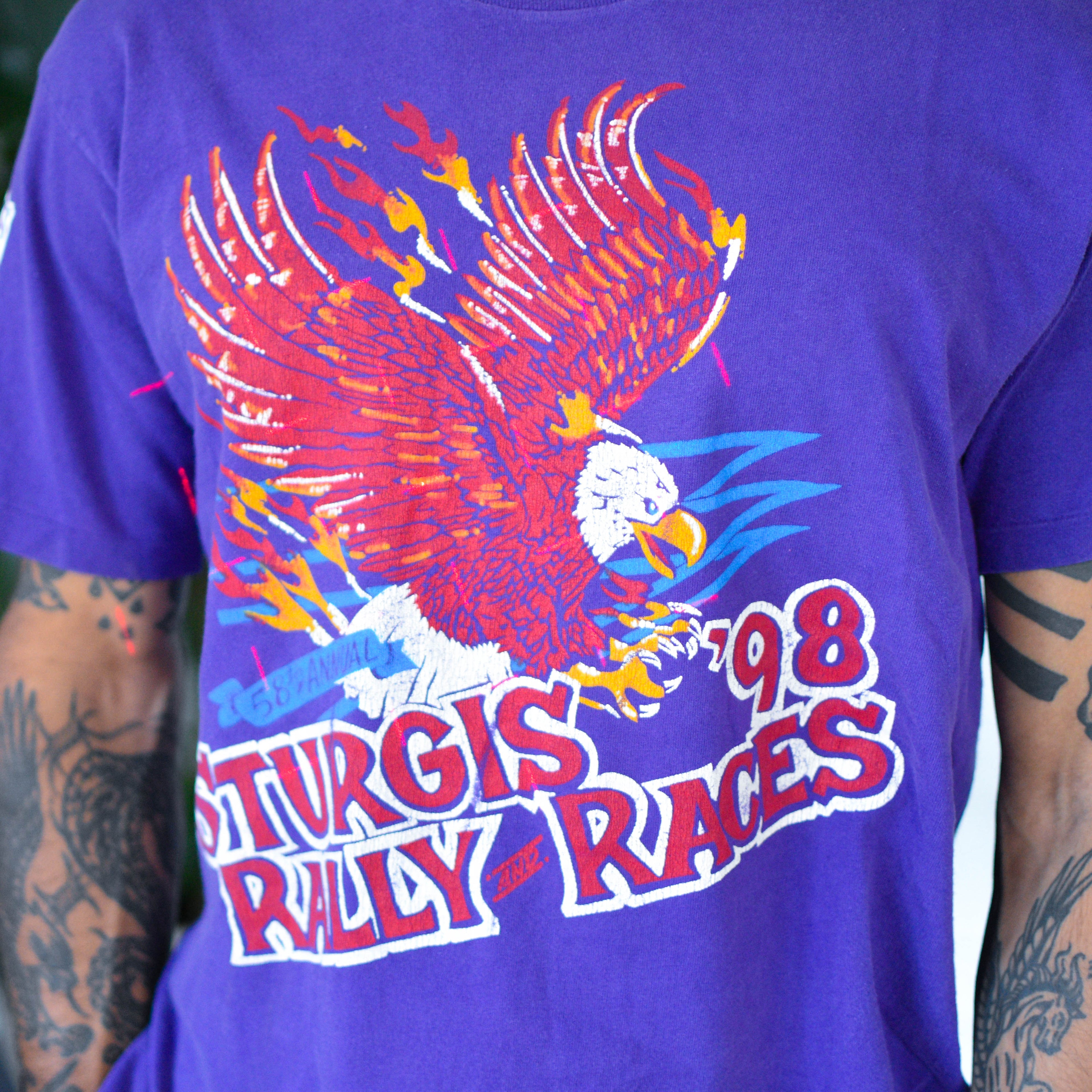 Vintage 1998 58th Annual Sturgis Bike Rally Graphic T-Shirt