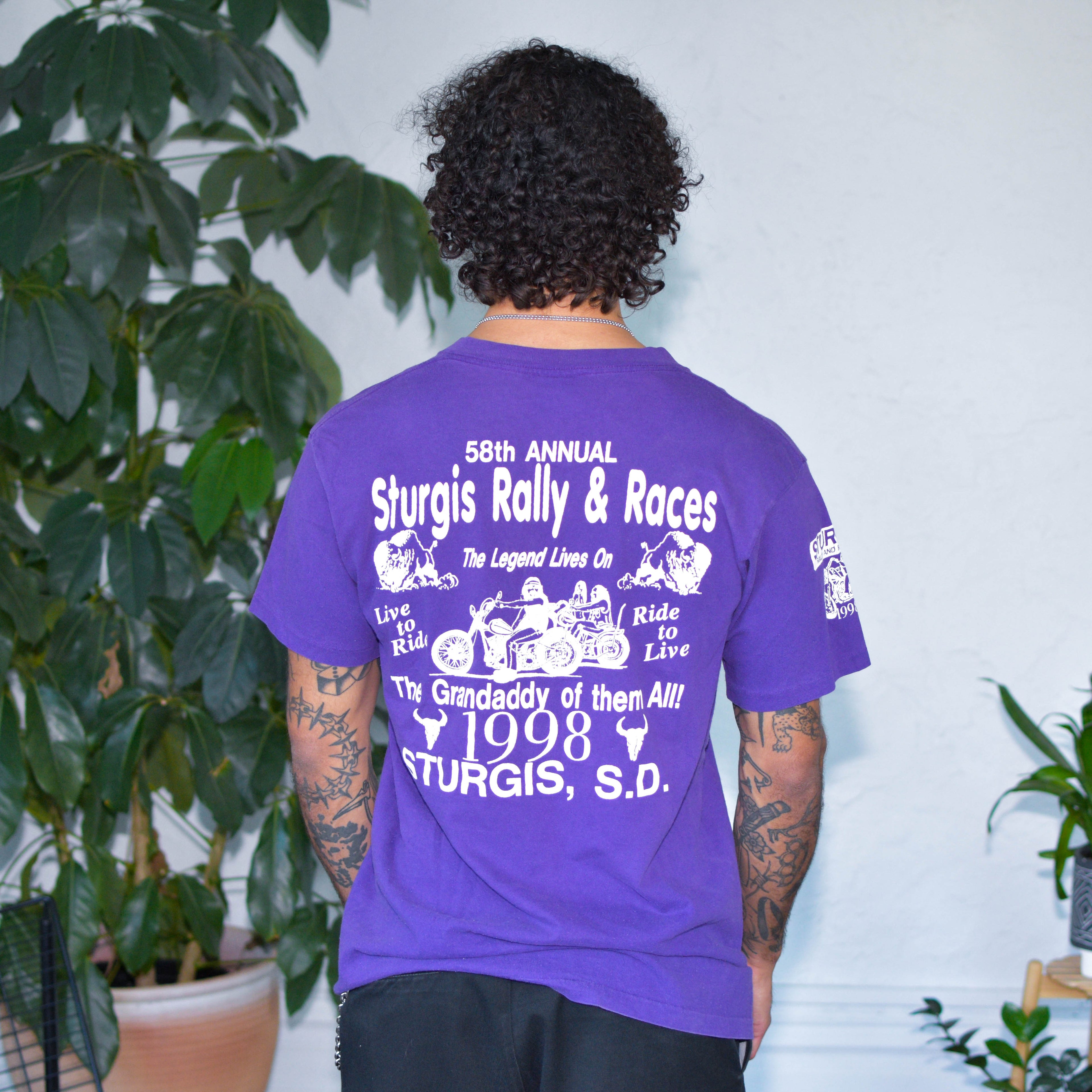 Vintage 1998 58th Annual Sturgis Bike Rally Graphic T-Shirt