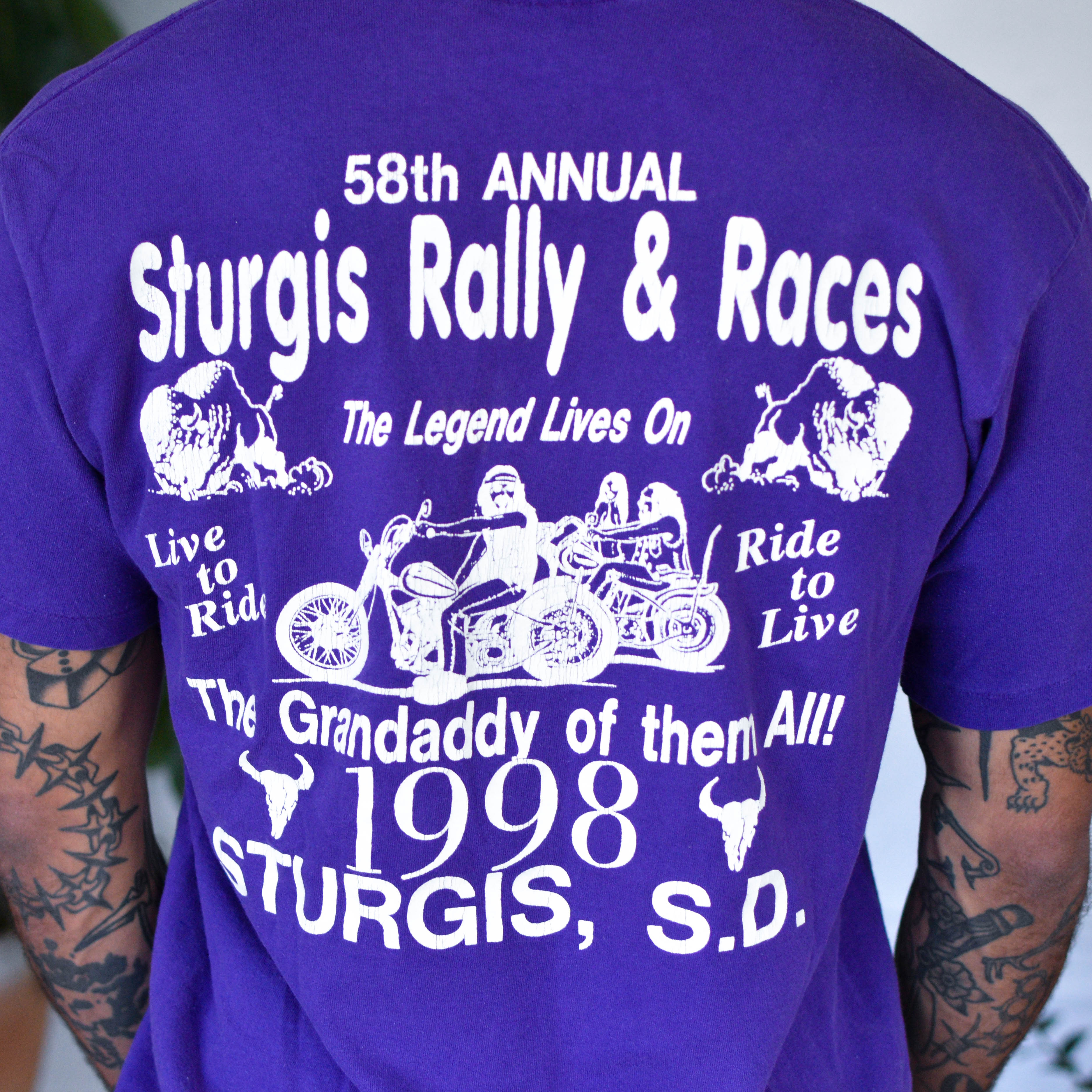 Vintage 1998 58th Annual Sturgis Bike Rally Graphic T-Shirt