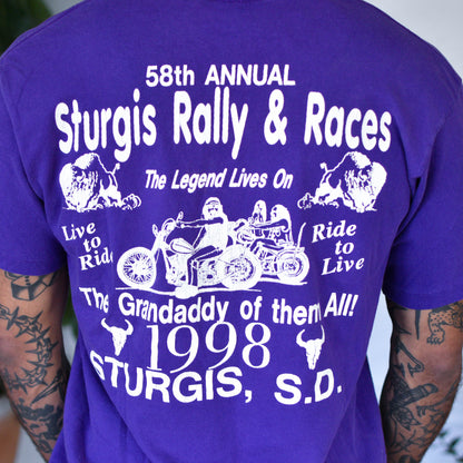 Vintage 1998 58th Annual Sturgis Bike Rally Graphic T-Shirt