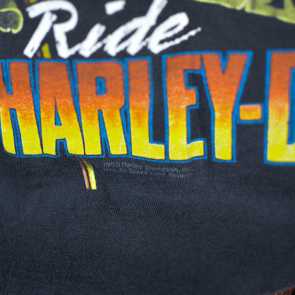 Vintage 1990 Harley Davidson American Flag Graphic T-Shirt