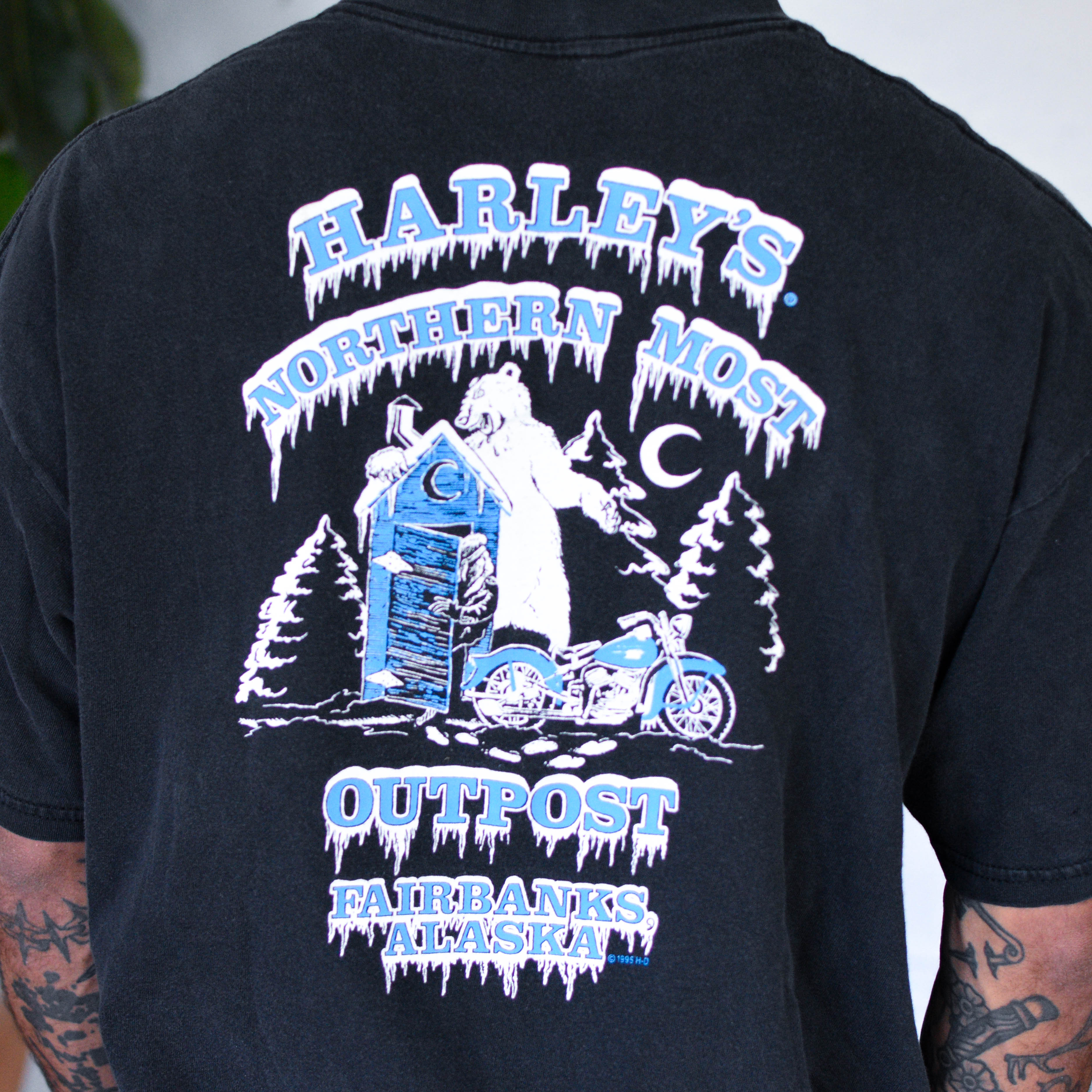 Vintage 1995 Harley Davidson Alaska Legends Graphic T-Shirt