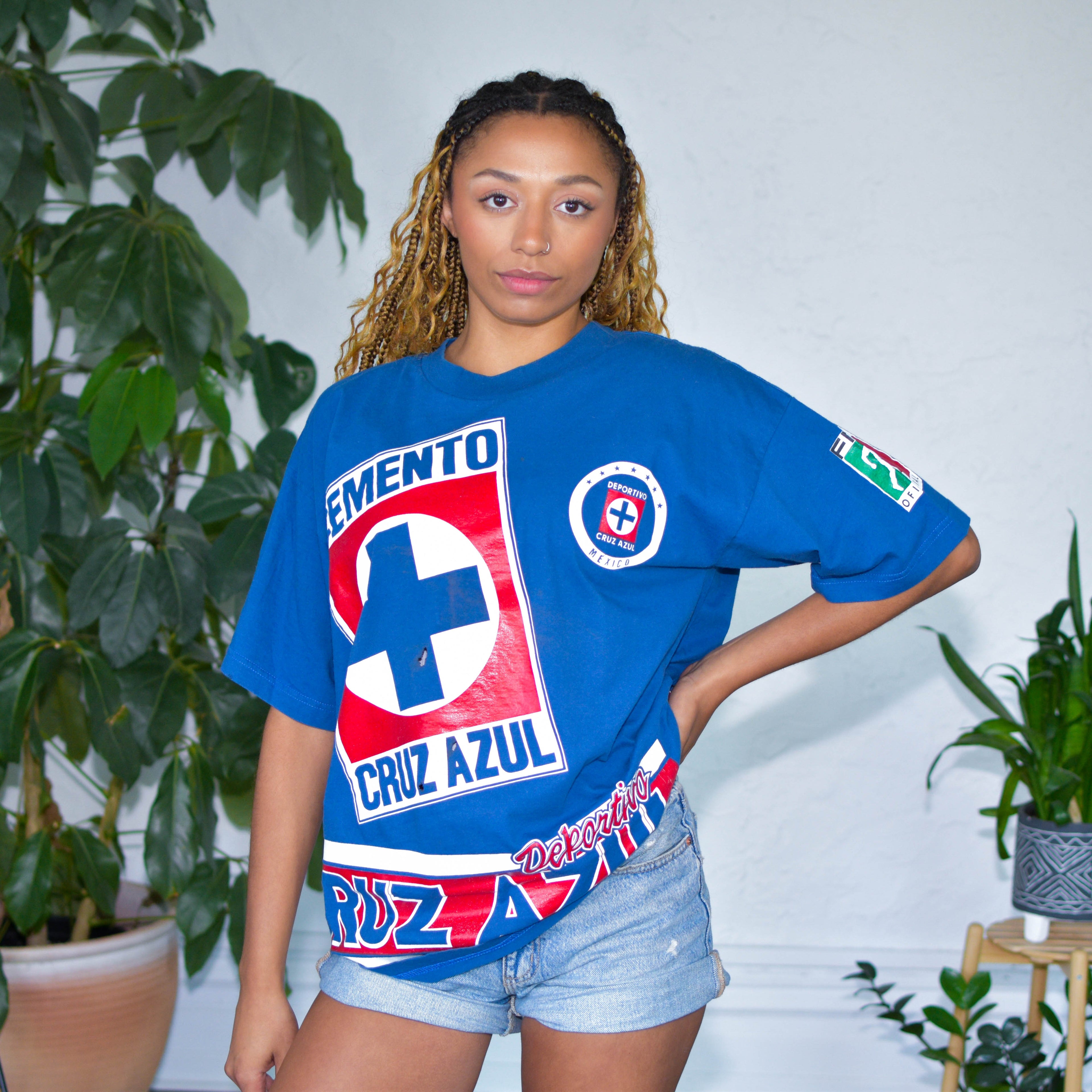 Vintage Cruz Azul AOP Graphic T-Shirt