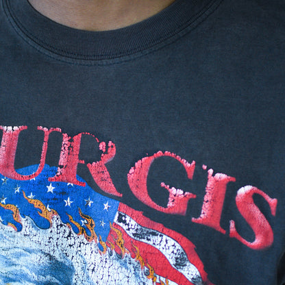 Vintage 2003 Sturgis Bike Rally American Flag Graphic T-Shirt