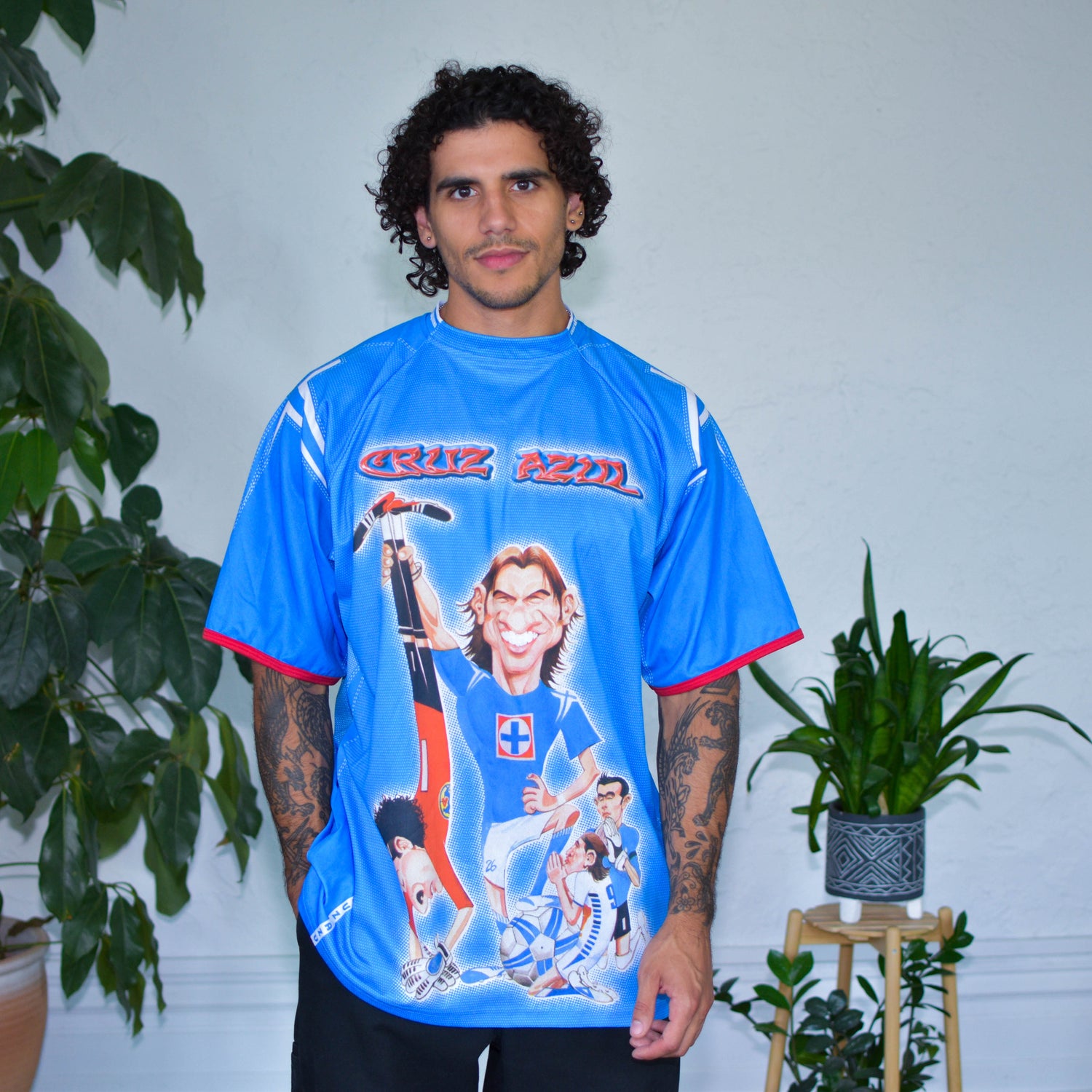 Vintage Kikin Fonseca Cruz Azul Caricature Jersey