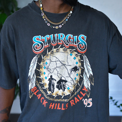 Vintage 1995 Sturgis Bike Rally Map Graphic T-Shirt