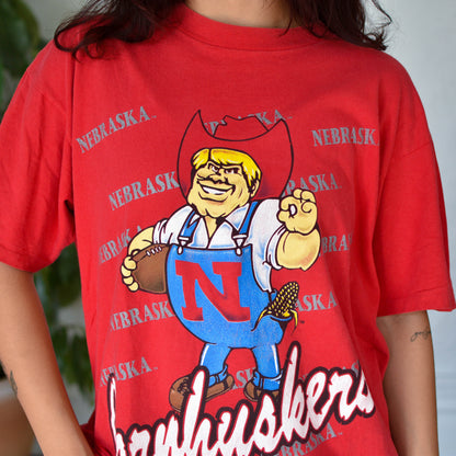 Vintage 90s University of Nebraska Mascot T-Shirt
