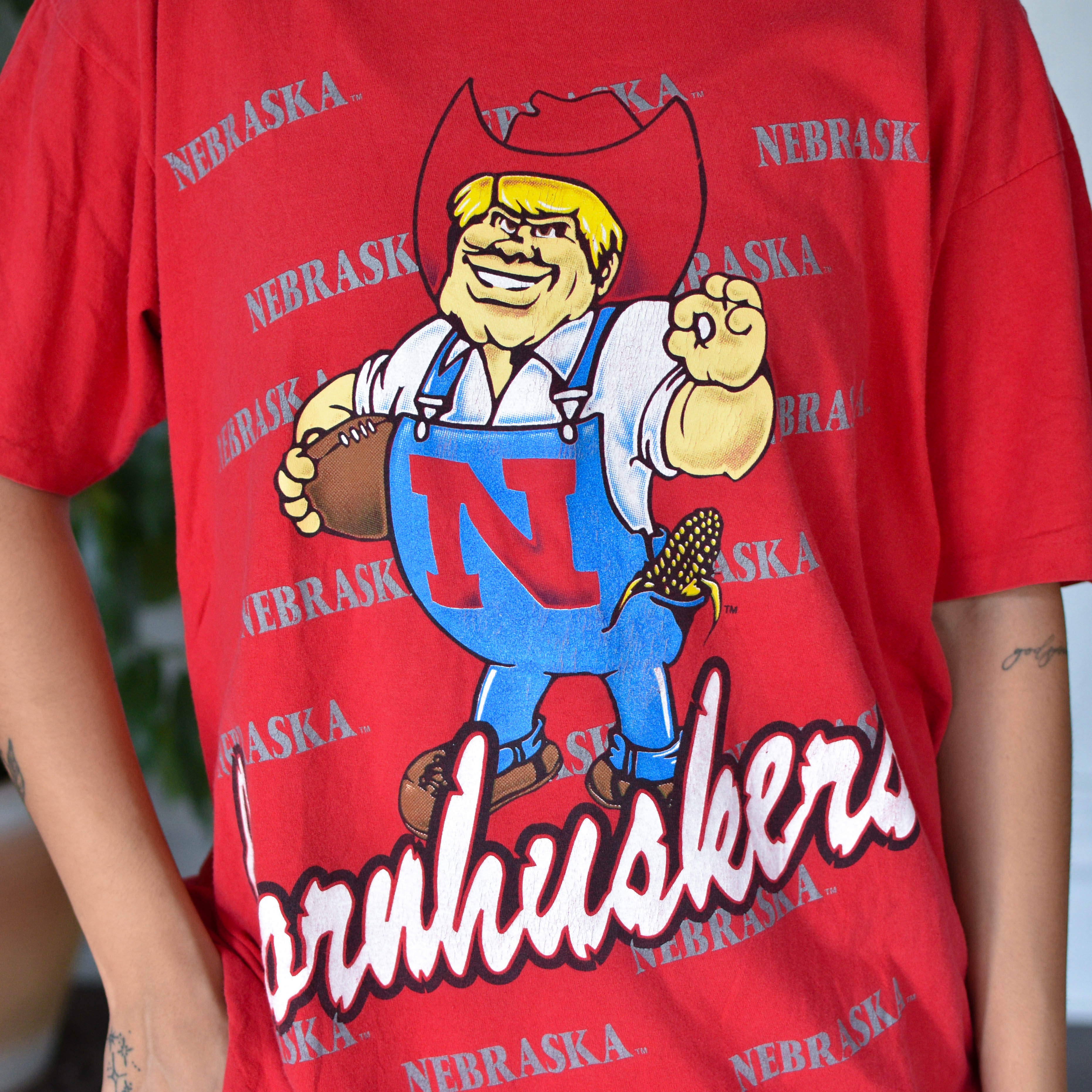 Vintage 90s University of Nebraska Mascot T-Shirt