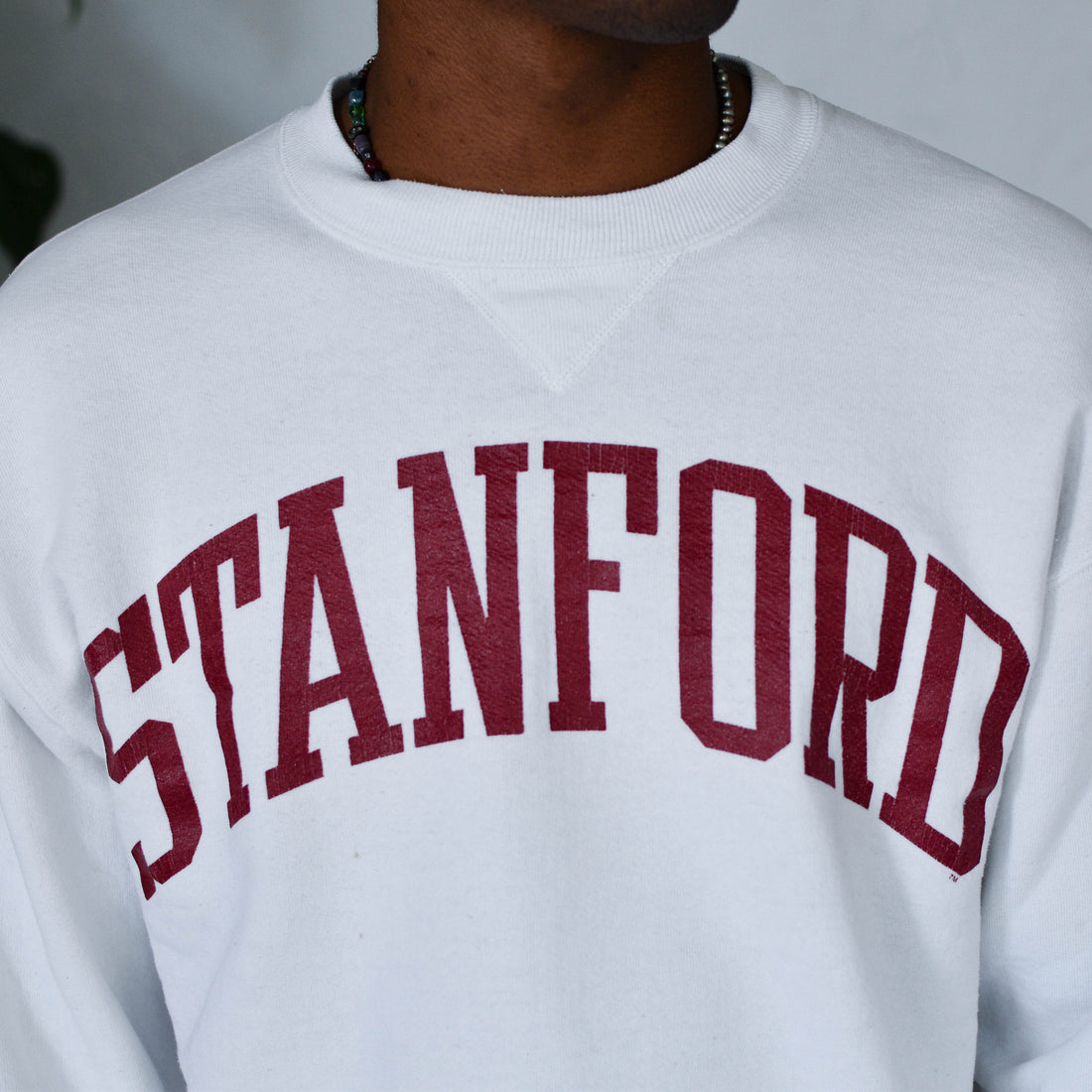 Vintage 90s Stanford University White Sweatshirt