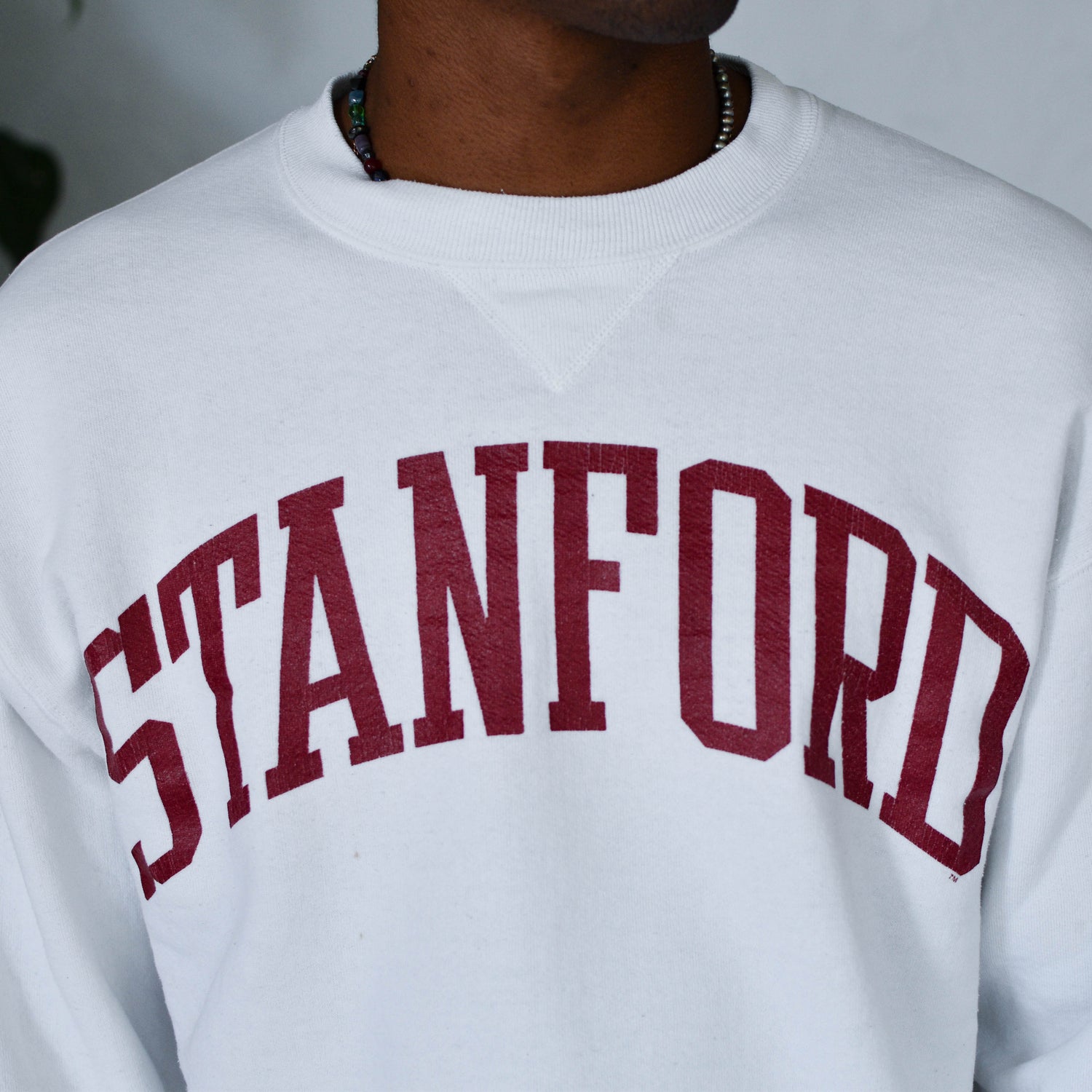 Vintage 90s Stanford University White Sweatshirt