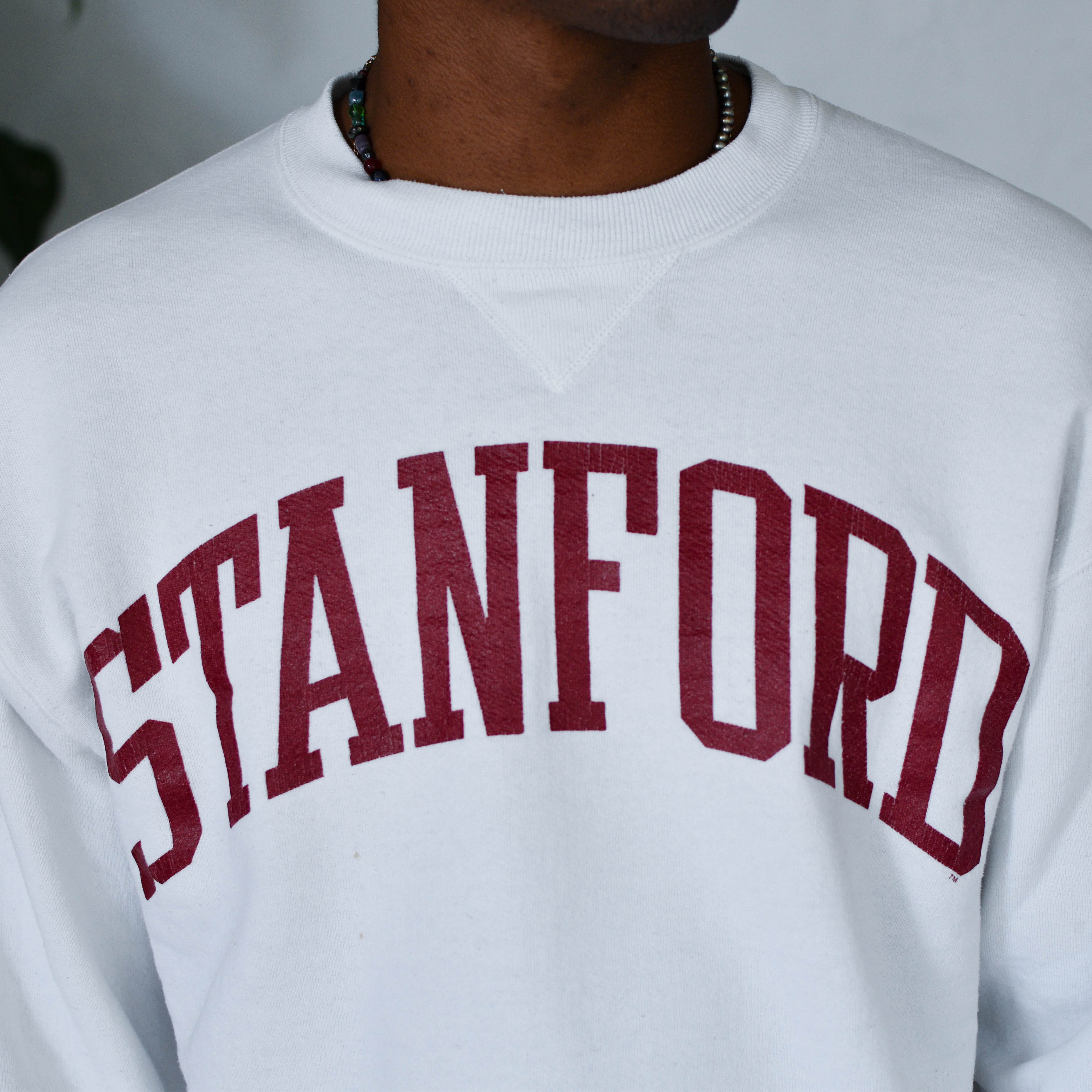 Vintage 90s Stanford University White Sweatshirt