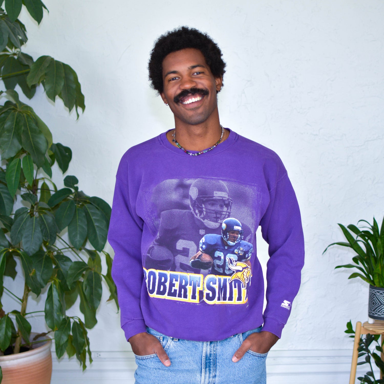 Vintage Minnesota Vikings Robert Smith Purple Sweatshirt