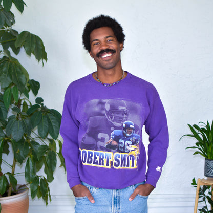 Vintage Minnesota Vikings Robert Smith Purple Sweatshirt
