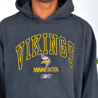 Vintage Minnesota Vikings Gold Embroidered Hooded Sweatshirt