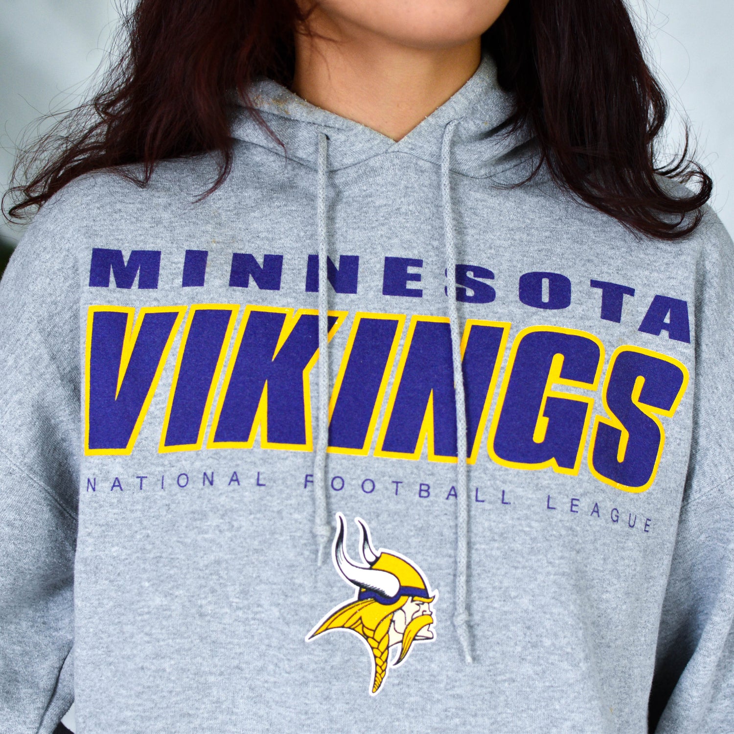 Vintage Minnesota Vikings Grey Hooded Sweatshirt