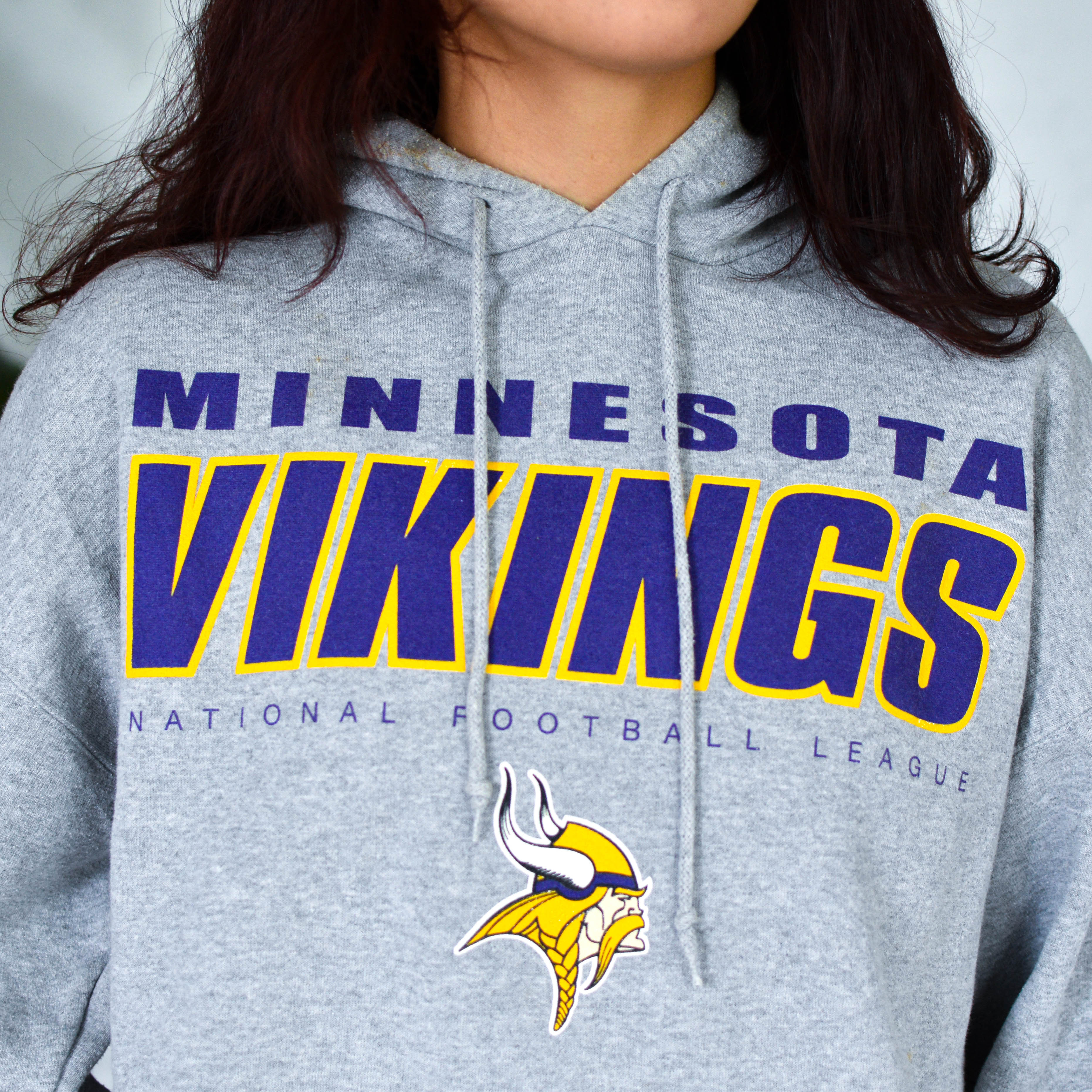 Vintage Minnesota Vikings Grey Hooded Sweatshirt