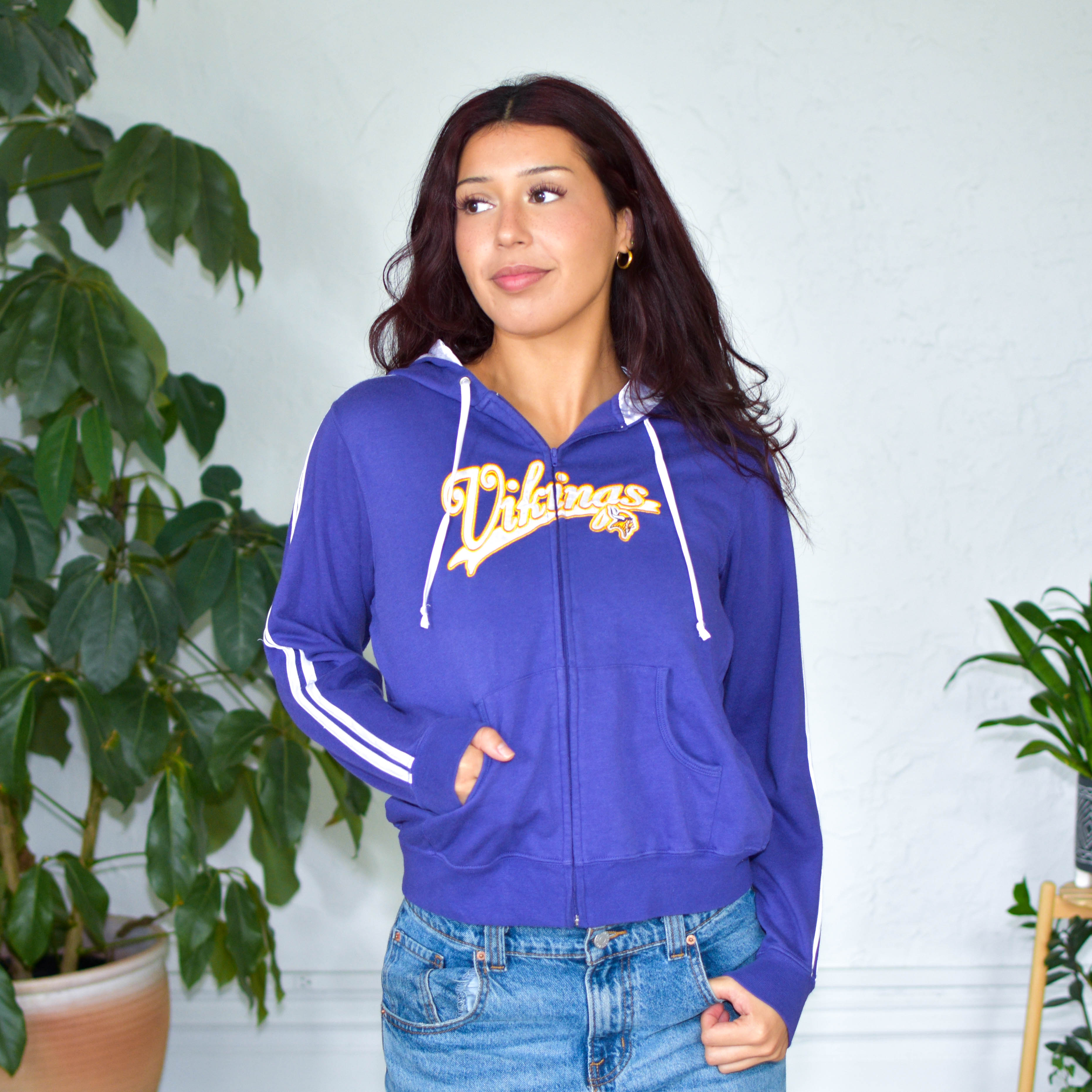 Vintage Minnesota Vikings Zip-up Hooded Sweatshirt