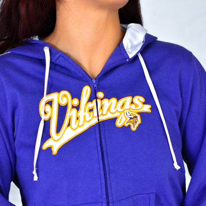 Vintage Minnesota Vikings Zip-up Hooded Sweatshirt
