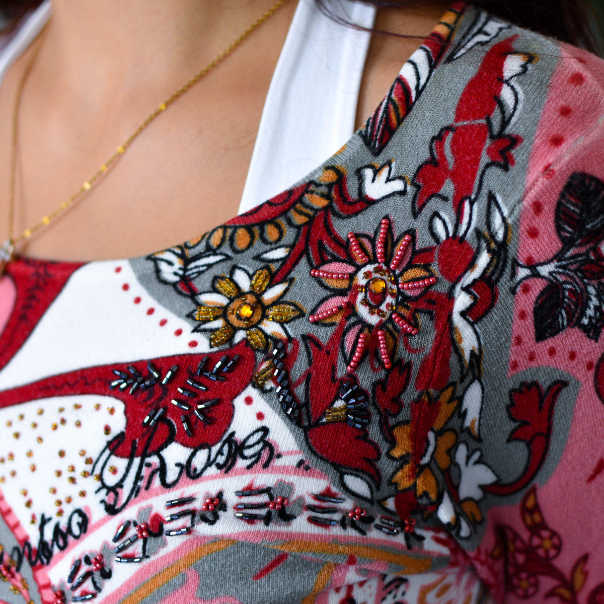 Vintage Y2K Paisley Long Sleeve Top