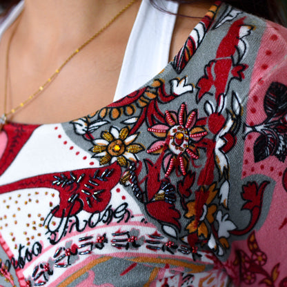 Vintage Y2K Paisley Long Sleeve Top