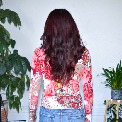 Vintage Y2K Paisley Long Sleeve Top