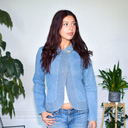 Vintage Femme Blazer Denim Jacket