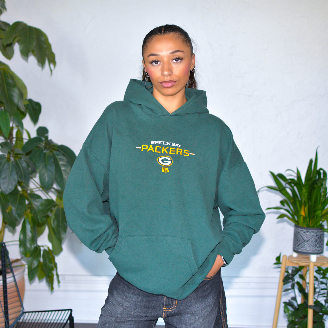 Vintage Green Bay Packers Hooded Sweatshirt