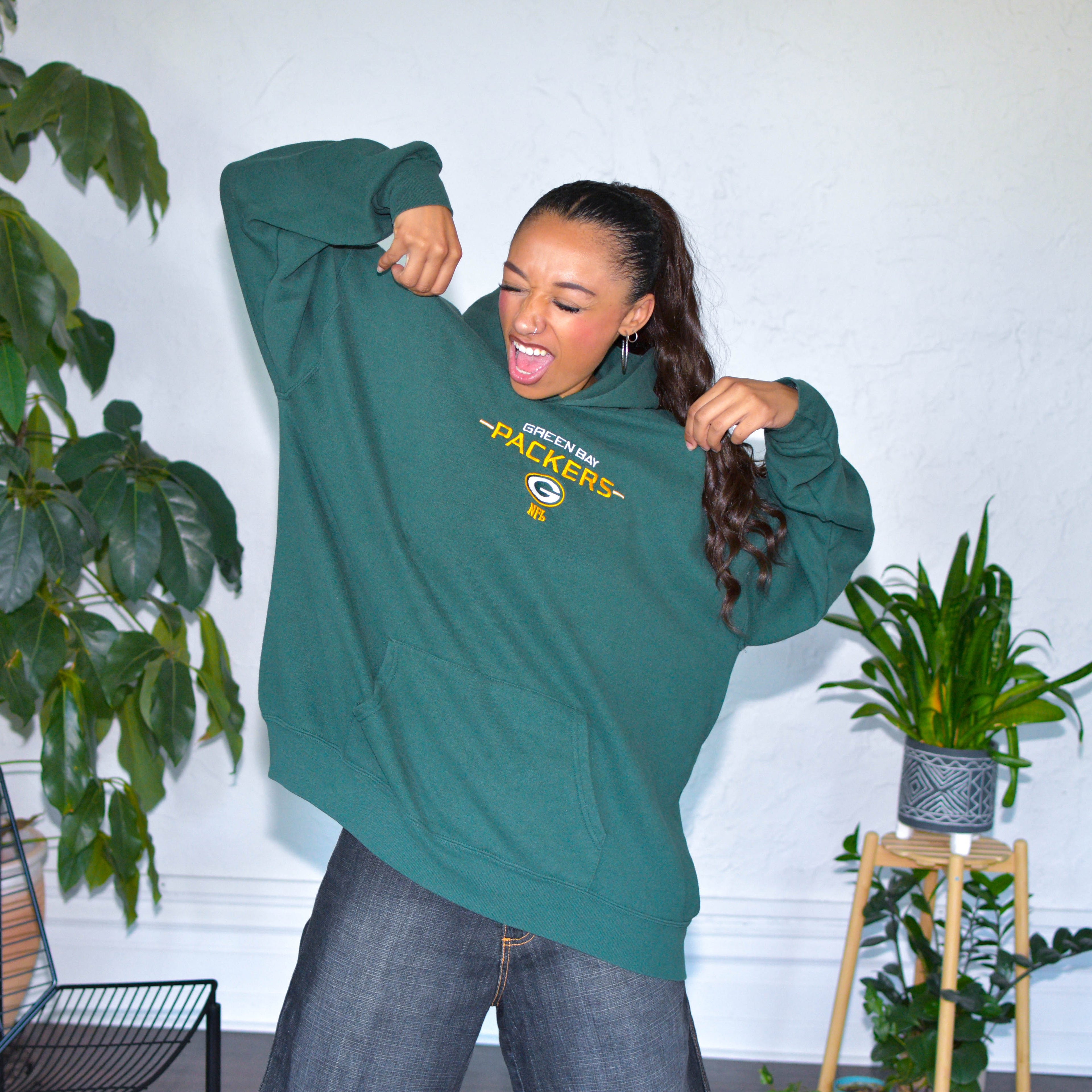 Vintage Green Bay Packers Hooded Sweatshirt