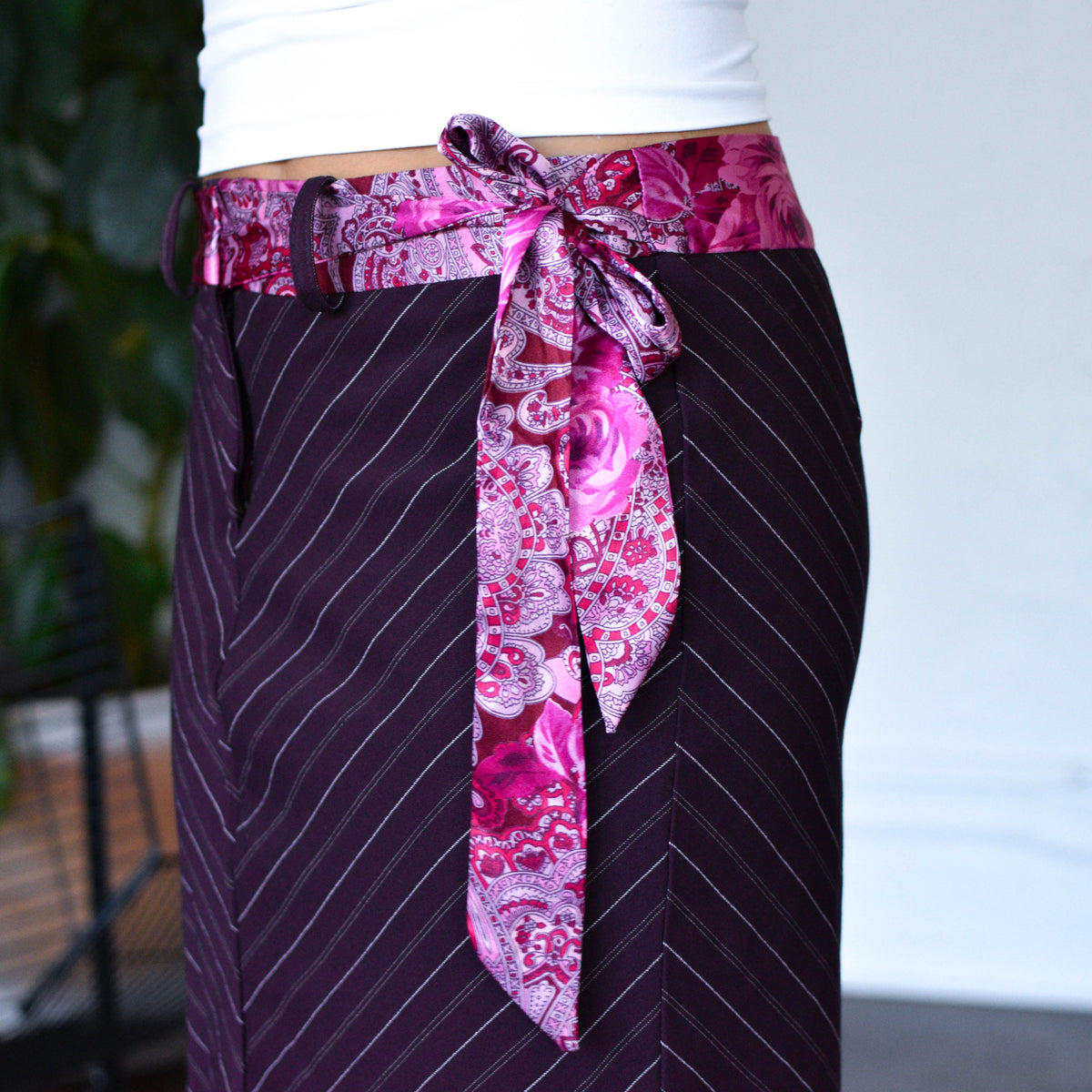 Vintage Y2K Femme Paisley Ribbon Skirt