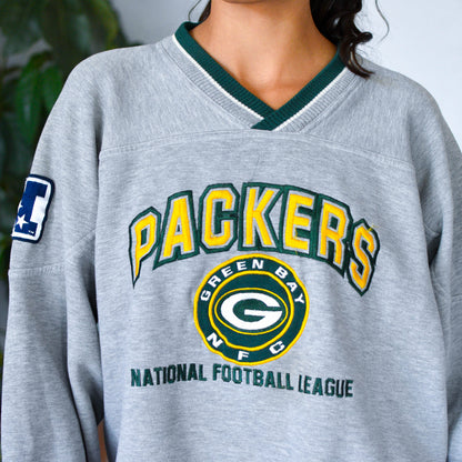 Vintage Green Bay Packers Embroidered Ribbed Sweatshirt
