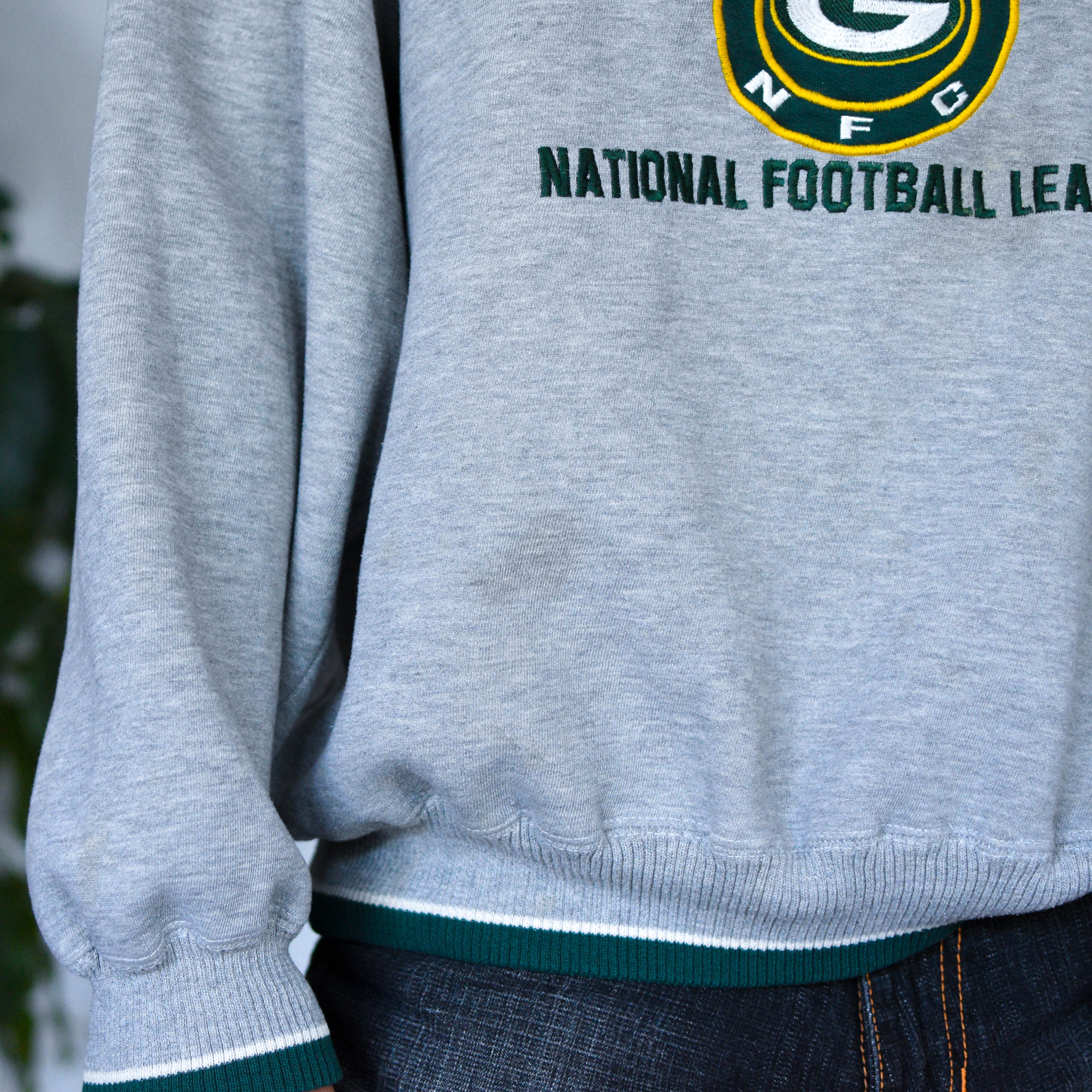 Vintage Green Bay Packers Embroidered Ribbed Sweatshirt