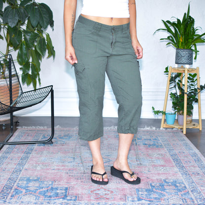 Vintage Y2K Femme Military Green Capris