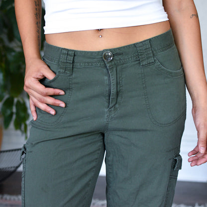 Vintage Y2K Femme Military Green Capris