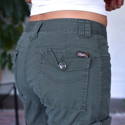 Vintage Y2K Femme Military Green Capris