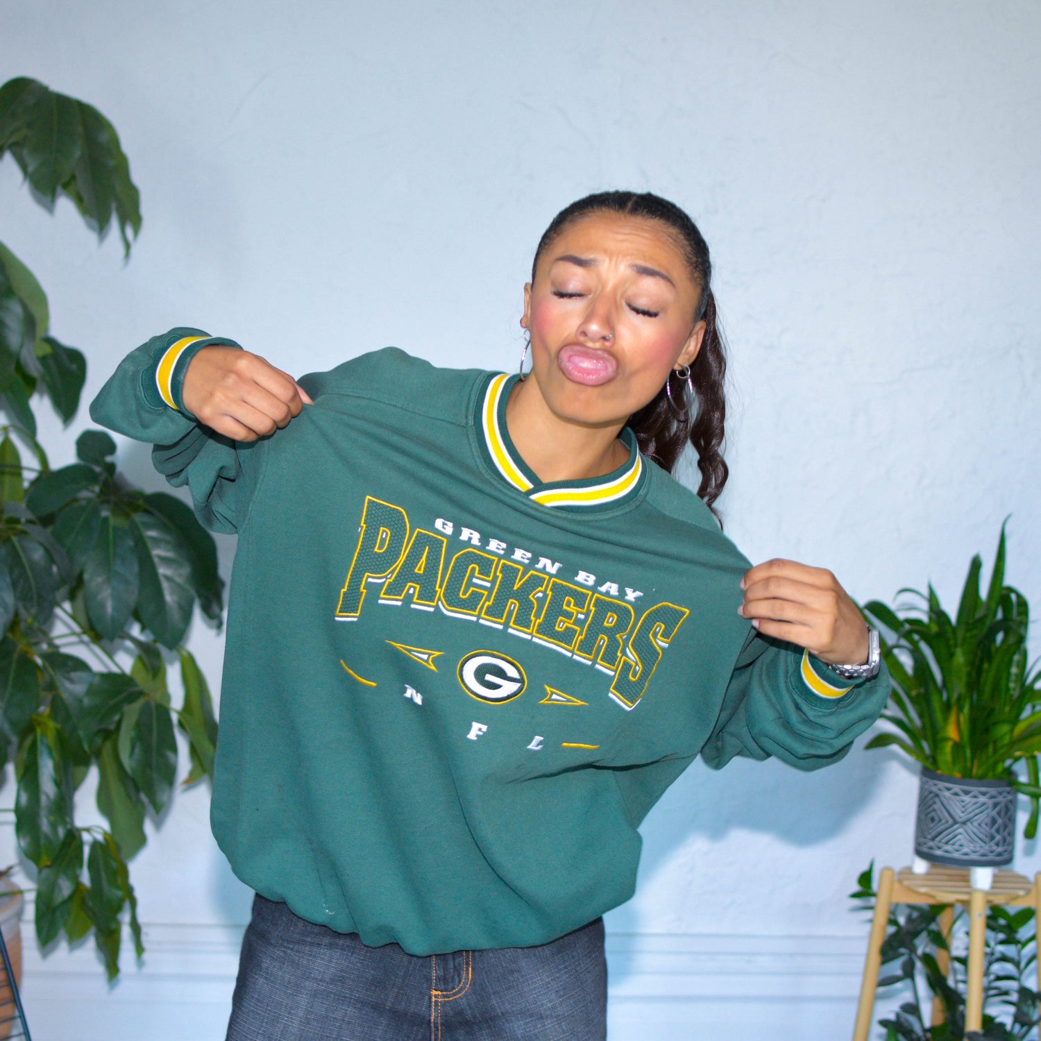 Vintage Green Bay Packers Lee Sports Ribbed Sweatshirt