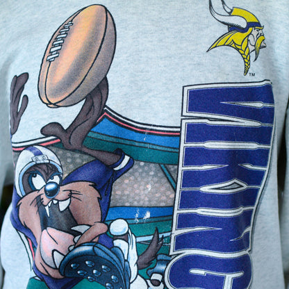 Vintage 1996 Minnesota Vikings Looney Tunes Crewneck Sweatshirt