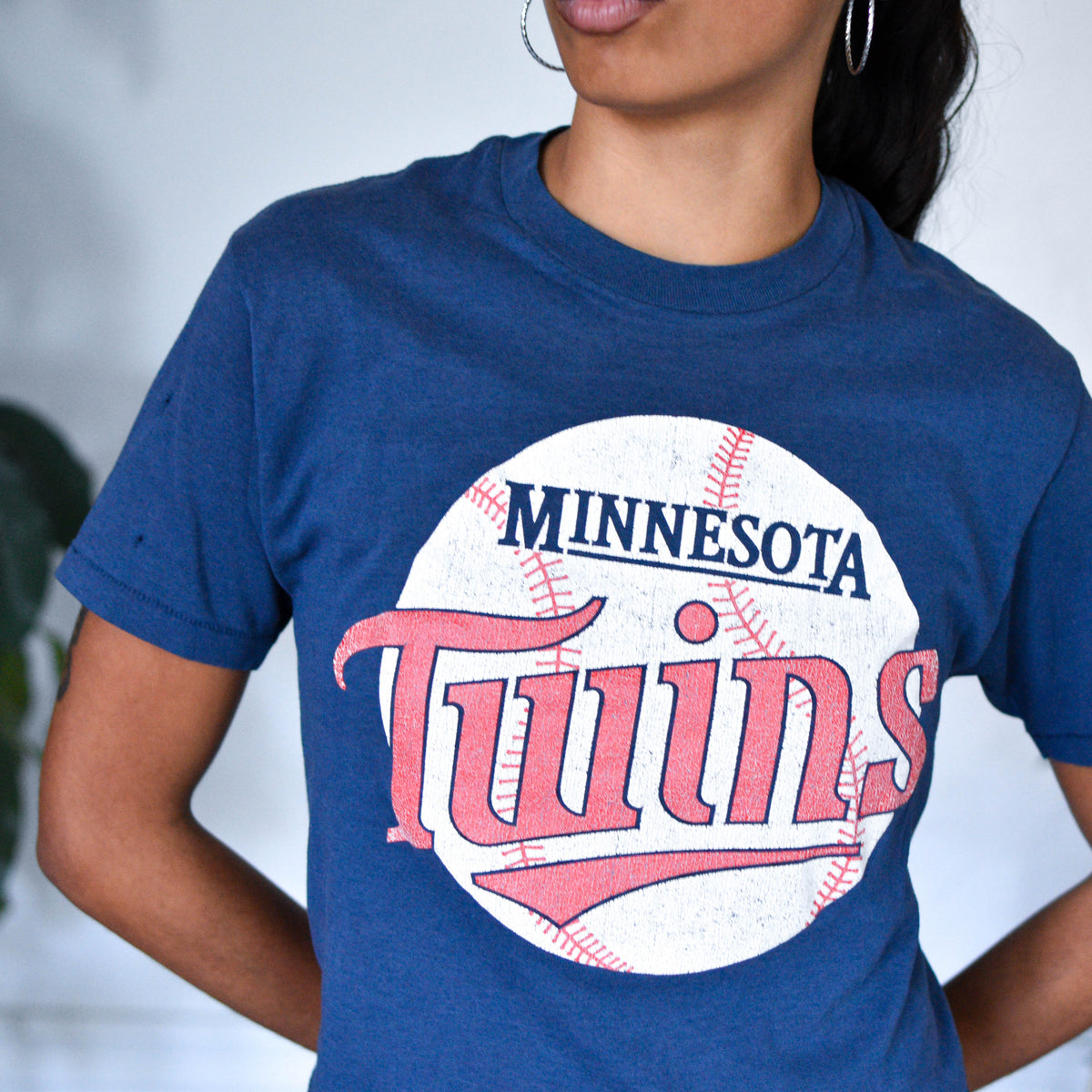Vintage 80s Cropped Twins Baseball T-Shirt