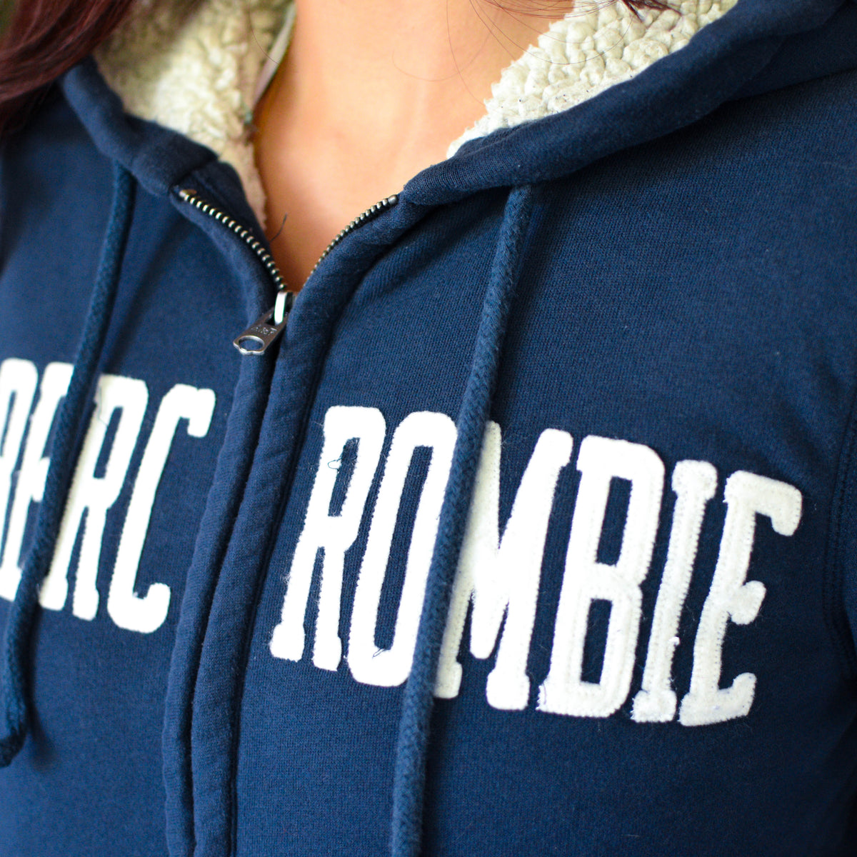 Vintage Abercrombie &amp; Fitch Navy Sherpa Sweatshirt