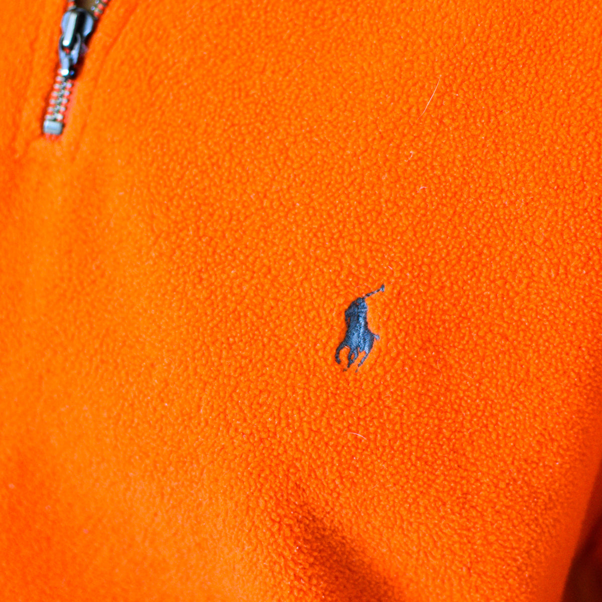 Vintage Polo By Ralph Lauren Orange Fleece Quarter-Zip