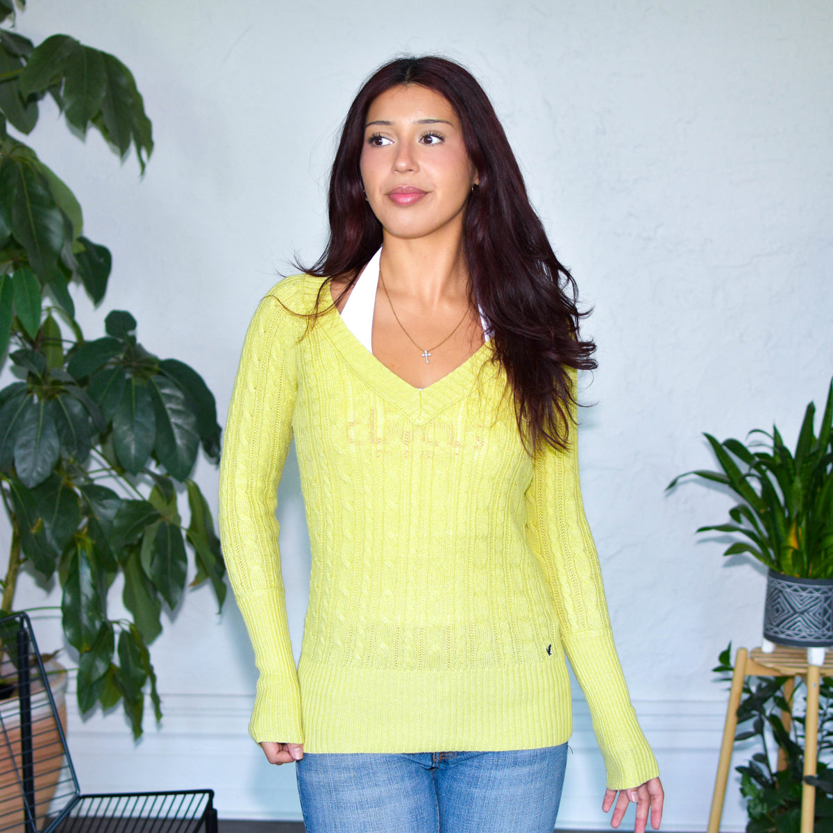 Vintage Femme American EagleDrop-Neck Knit Sweater