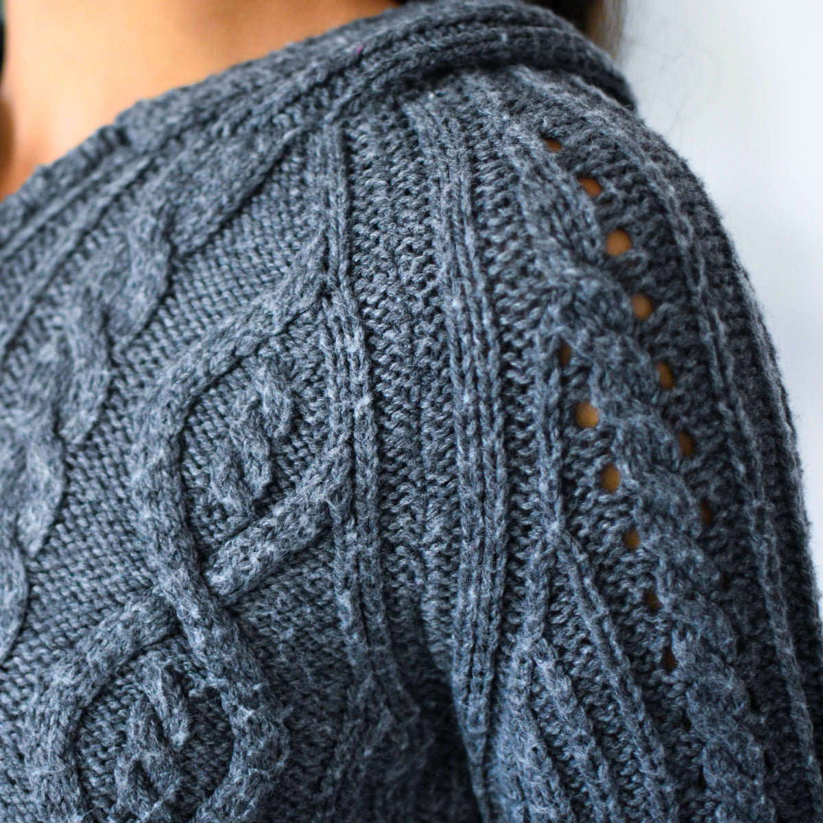 Vintage Y2K Quarter-Zip Cable Knit Sweater