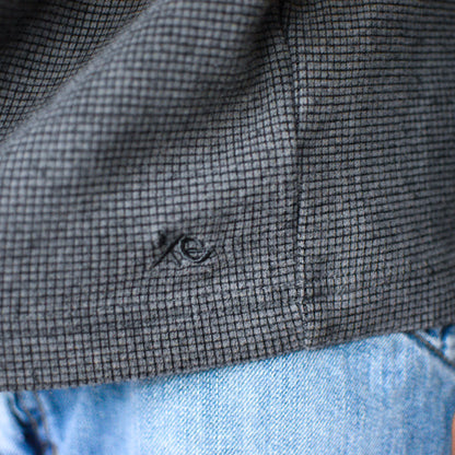 Vintage Y2K Grey Thermal Lined Waffle Knit Sweater