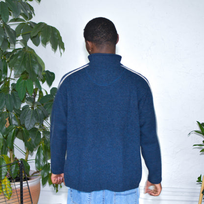 Vintage Y2K American Eagle Navy Blue Quarter-Zip Sweater