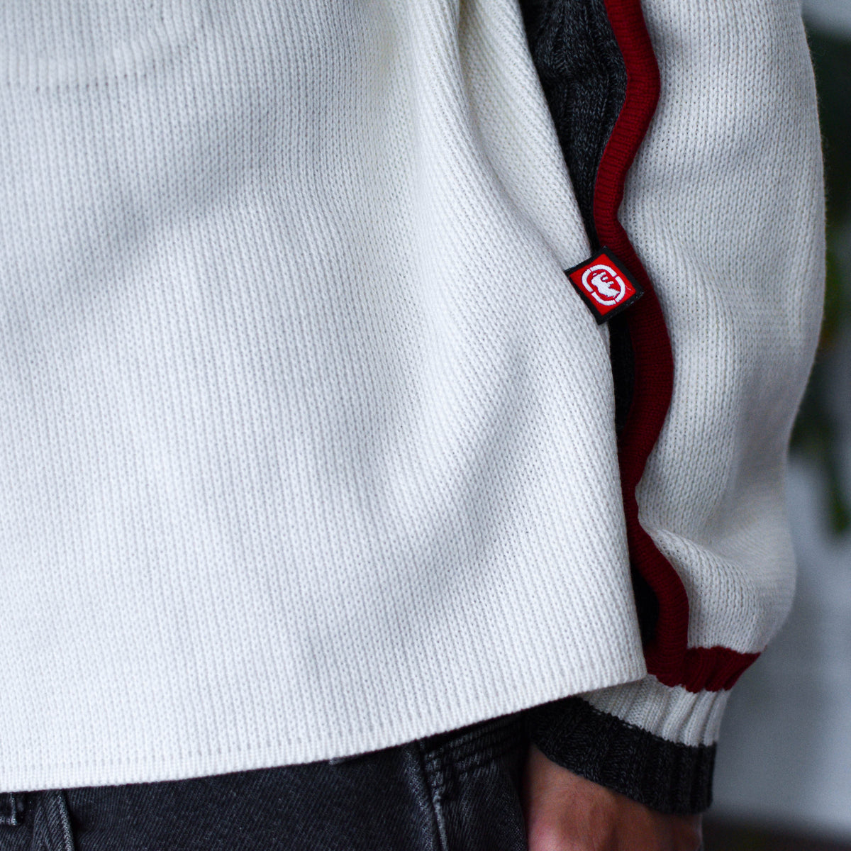 Vintage Y2K Ecko Cream Ribbed Knit Zip-Up